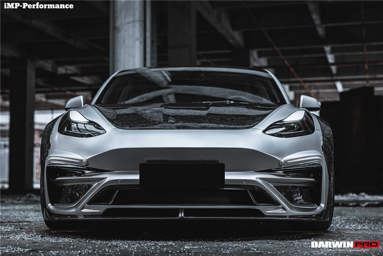 Tesla Model 3 IMP Performance Partial Carbon Fiber Front Bumper 2017-2023