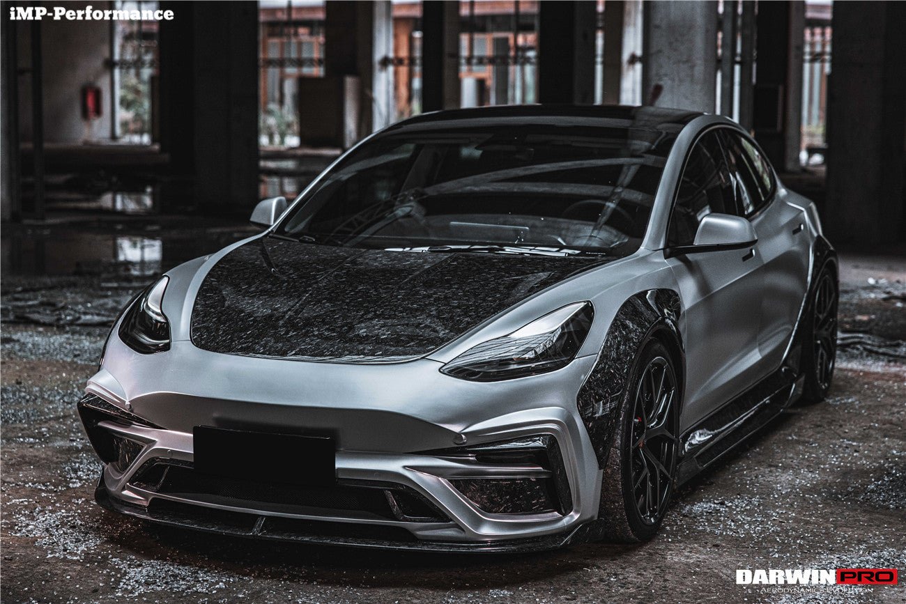 Tesla Model 3 IMP Performance Partial Carbon Fiber Front Bumper 2017-2023
