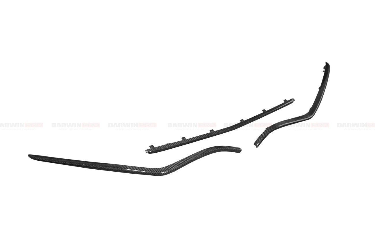 2015 - 2021 Mercedes Benz W205 C63&S AMG Carbon Fiber Front Bumper Trim Set (4pcs)