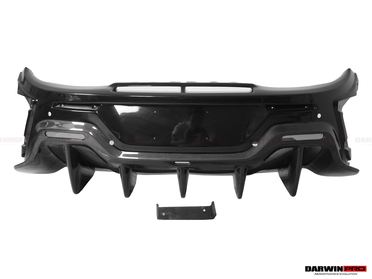 2015 - 2020 McLaren 540C & 570S & 570GT 600LT-Style Partial Carbon Fiber Rear Bumper with Diffuser and Trunk Spoiler and Engine Trunk and Exhaust