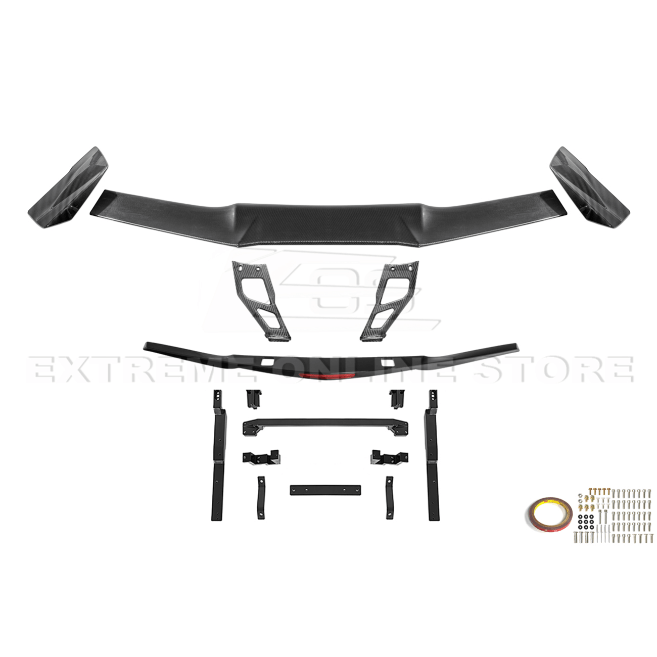 Chevrolet Corvette C7 ZR1 ZTK Style Carbon Fiber Extended High Wing Spoiler Kit 2014-2019