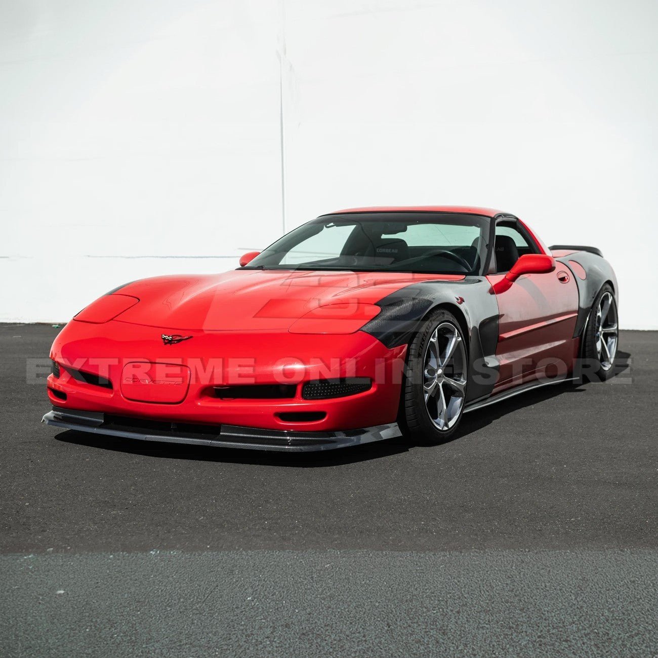 Chevrolet Corvette C5 ZR1 Style Gloss Black Front Lip Side Skirts Rear Spoiler Kit 1997-2004