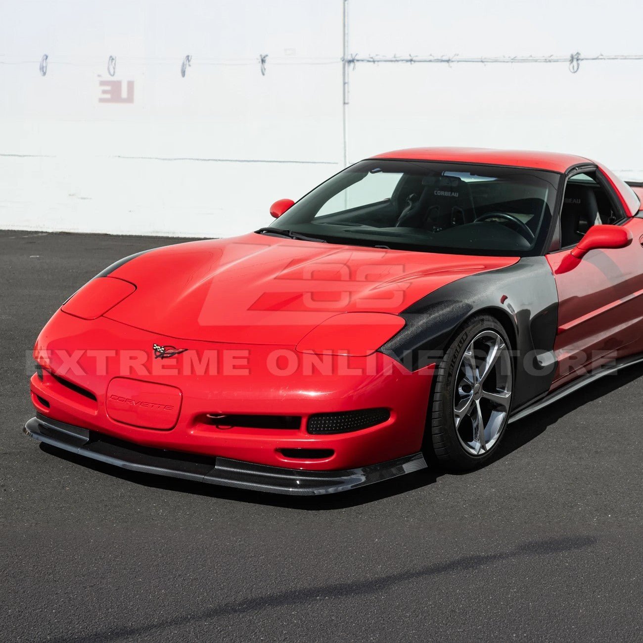 Chevrolet Corvette C5 ZR1 Style Gloss Black Front Lip Side Skirts Rear Spoiler Kit 1997-2004