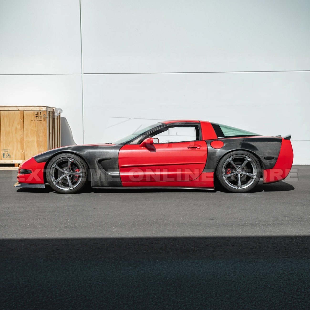 Chevrolet Corvette C5 ZR1 Style Gloss Black Front Lip Side Skirts Rear Spoiler Kit 1997-2004