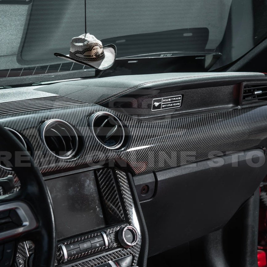 Ford Mustang S550 Factory Style Dry Carbon Fiber Dashboard Panel Trim 3 AC 2015-2023
