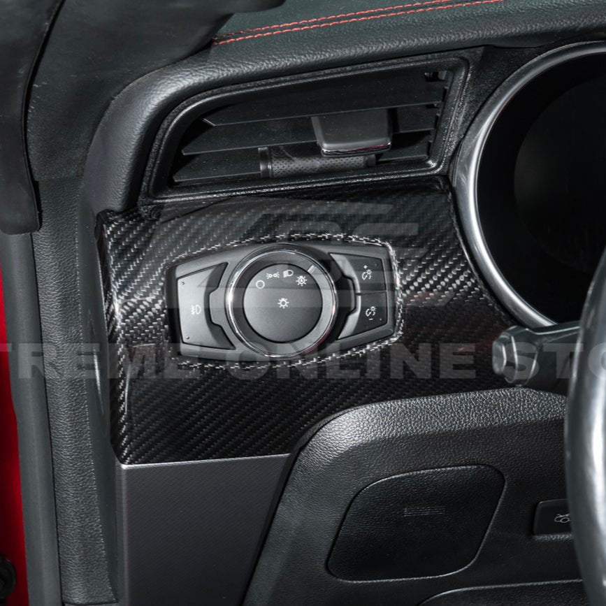 Ford Mustang S550 Factory Style Dry Carbon Fiber Dashboard Panel Trim 3 AC 2015-2023