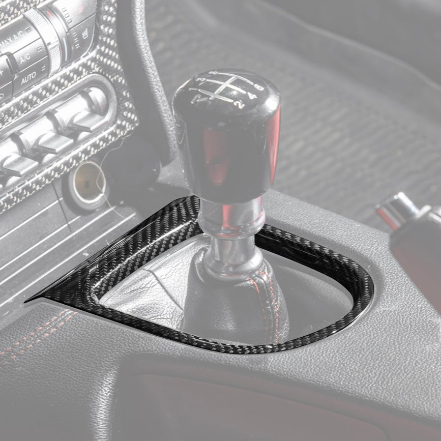 Ford Mustang S550 Dry Carbon Fiber Center Gear Shift Panel Trim Cover 2015-2023
