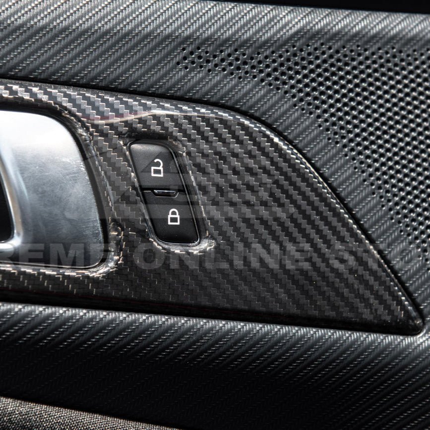 Ford Mustang S650 Factory Style Carbon Fiber Door Handle Panel Trim Cover 2024-Up