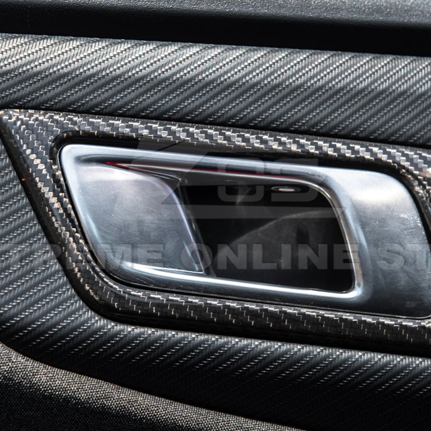 Ford Mustang S650 Factory Style Carbon Fiber Door Handle Panel Trim Cover 2024-Up