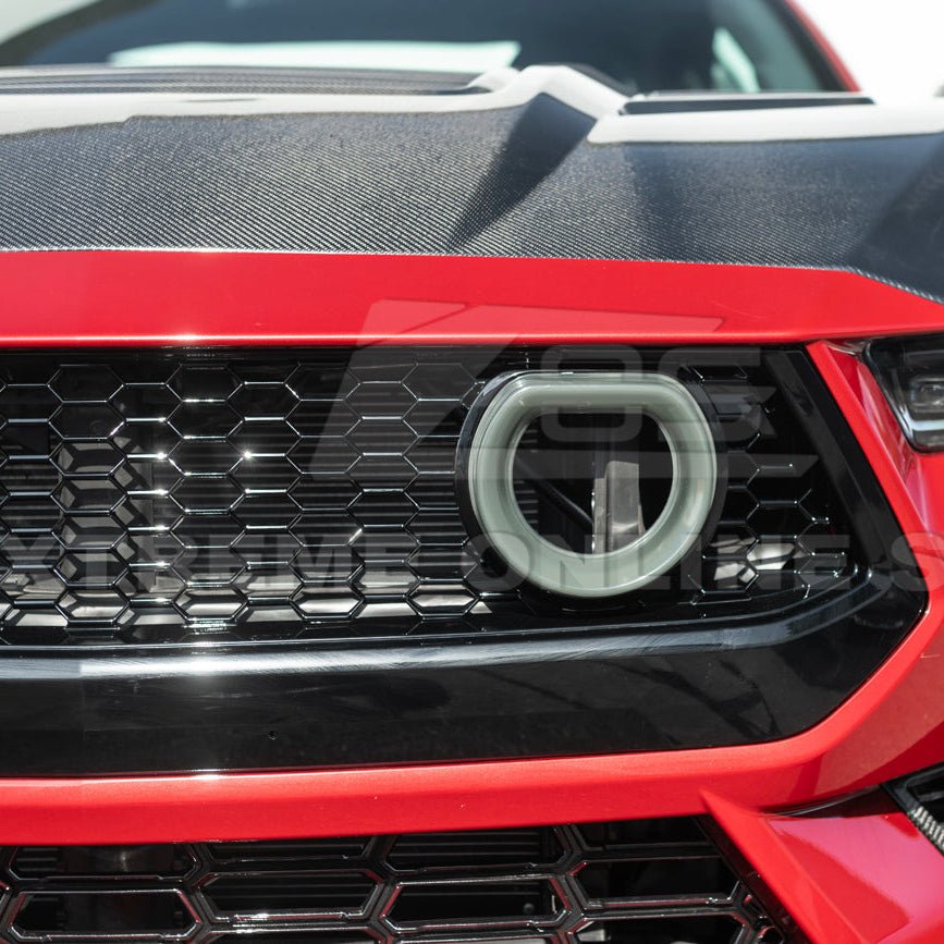 Ford Mustang S650 GTV Style Gloss Black LED Front Upper Grille Air Intakes 2024-Up