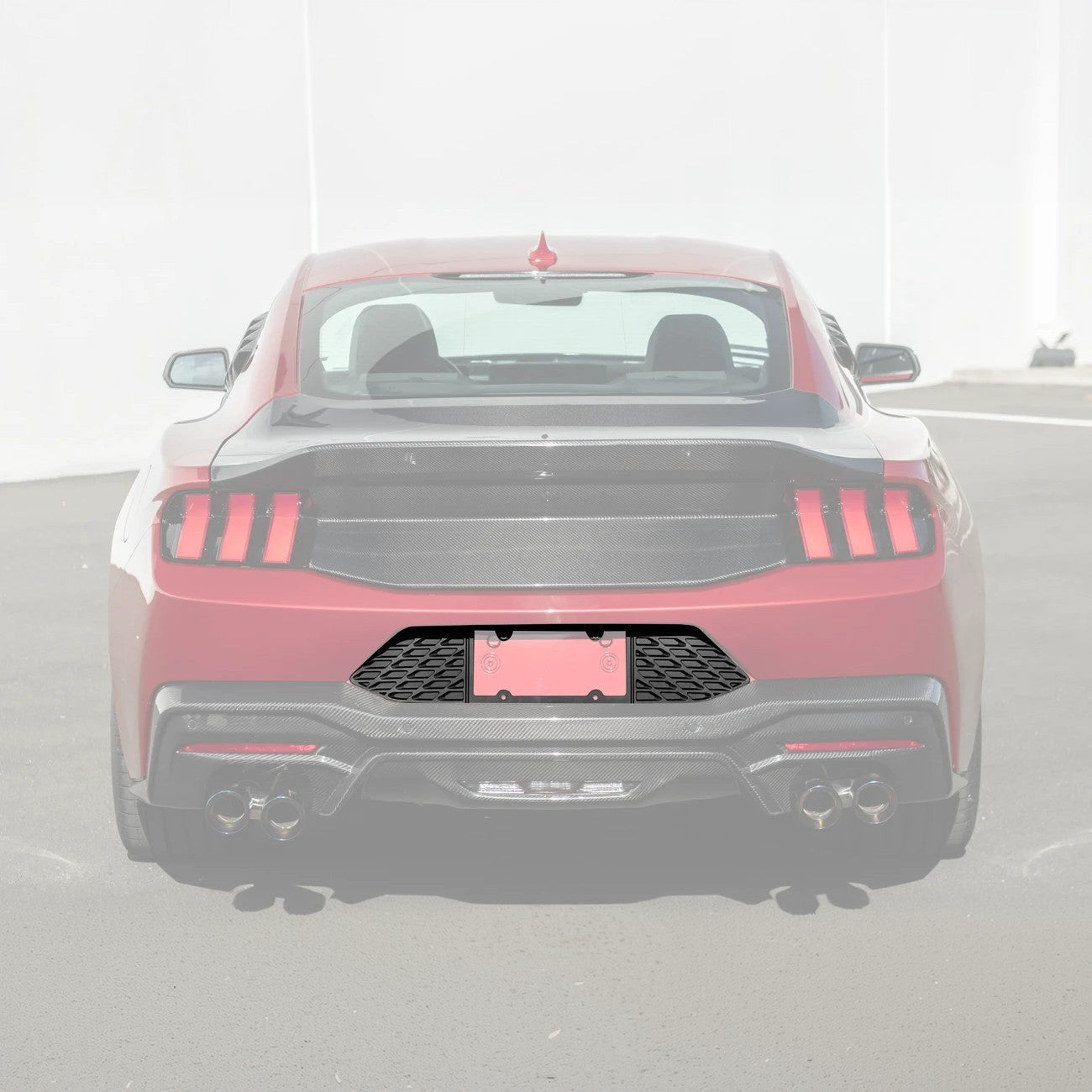 Ford Mustang S650 Matte Black Rear License Plate Frame Trim Cover 2024-Up