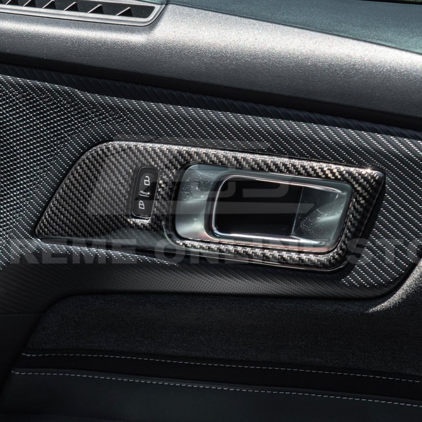 Ford Mustang S650 Factory Style Carbon Fiber Door Handle Panel Trim Cover 2024-Up