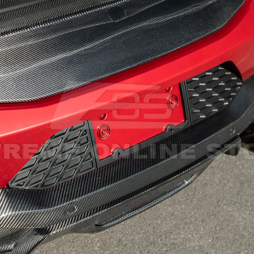 Ford Mustang S650 Matte Black Rear License Plate Frame Trim Cover 2024-Up