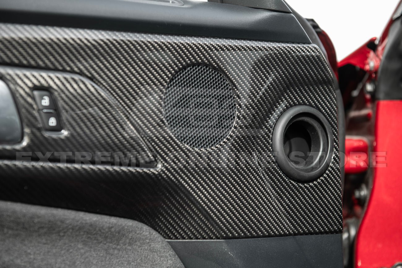 Ford Mustang S650 Factory Style Dry Carbon Fiber Door Speaker Panel Trim Cover 2024-Up
