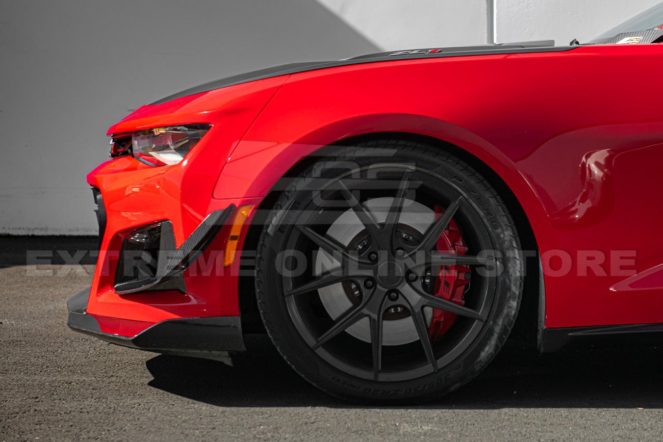 Chevrolet Camaro 6th Gen ZL1 1LE Style Dry Carbon Fiber Front Air Duct Bezels Canard Dive Planes 2017-2024