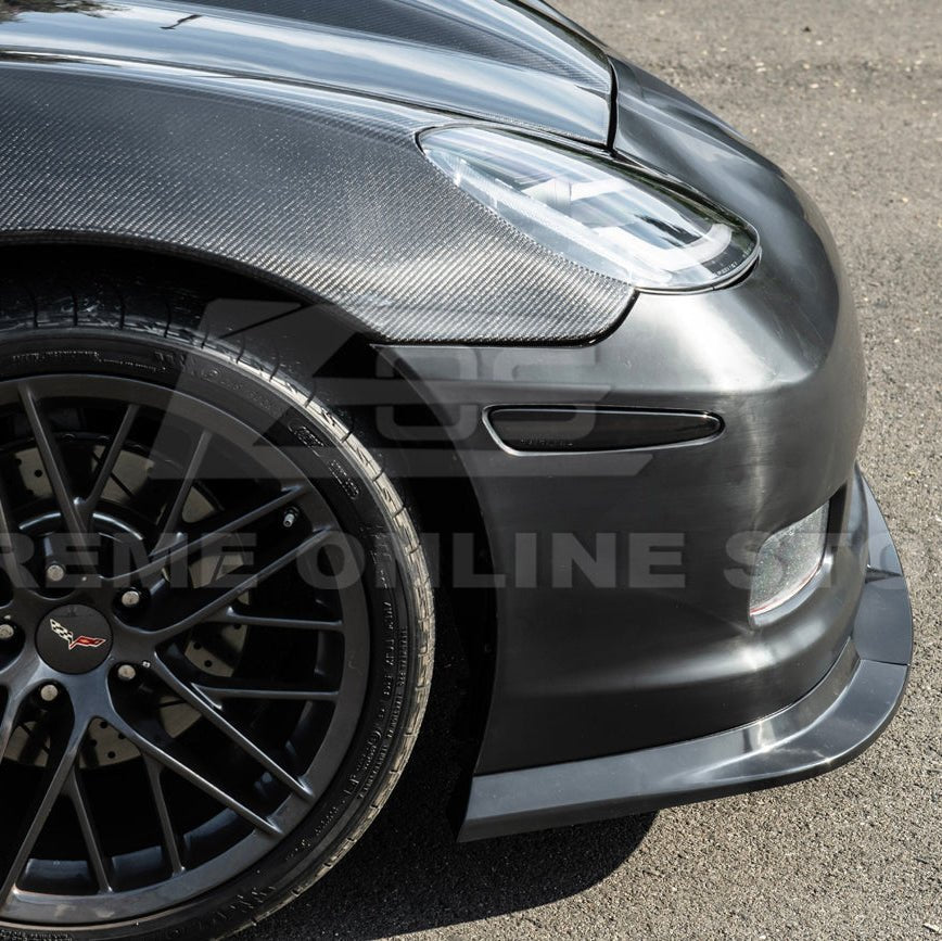 Corvette C6 ZR1 Style Primed Full Front Bumper Cover Lip 2005-2013