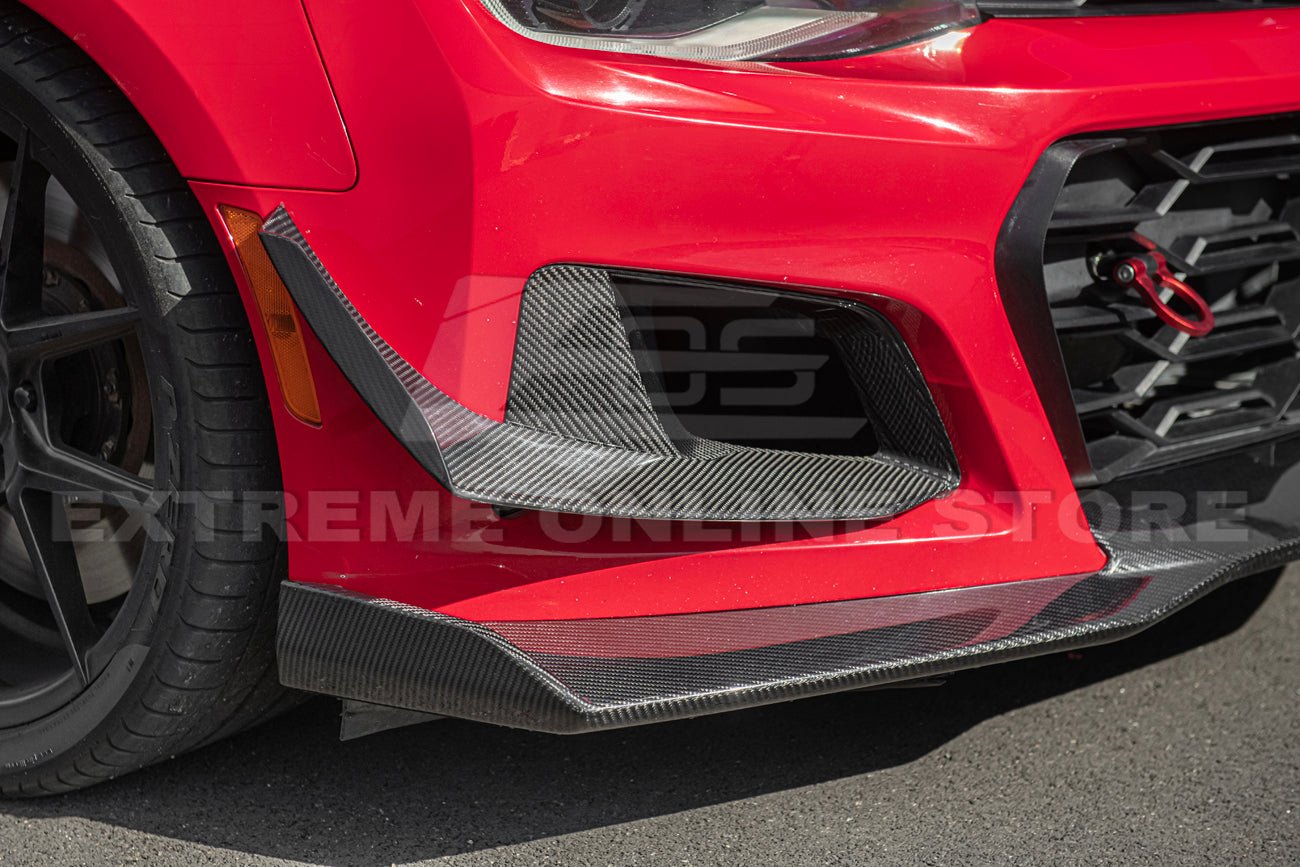 Chevrolet Camaro ZL1 1LE Style Carbon Fiber Front Lip Splitter Side Skirts Aero Kit 2016-2024