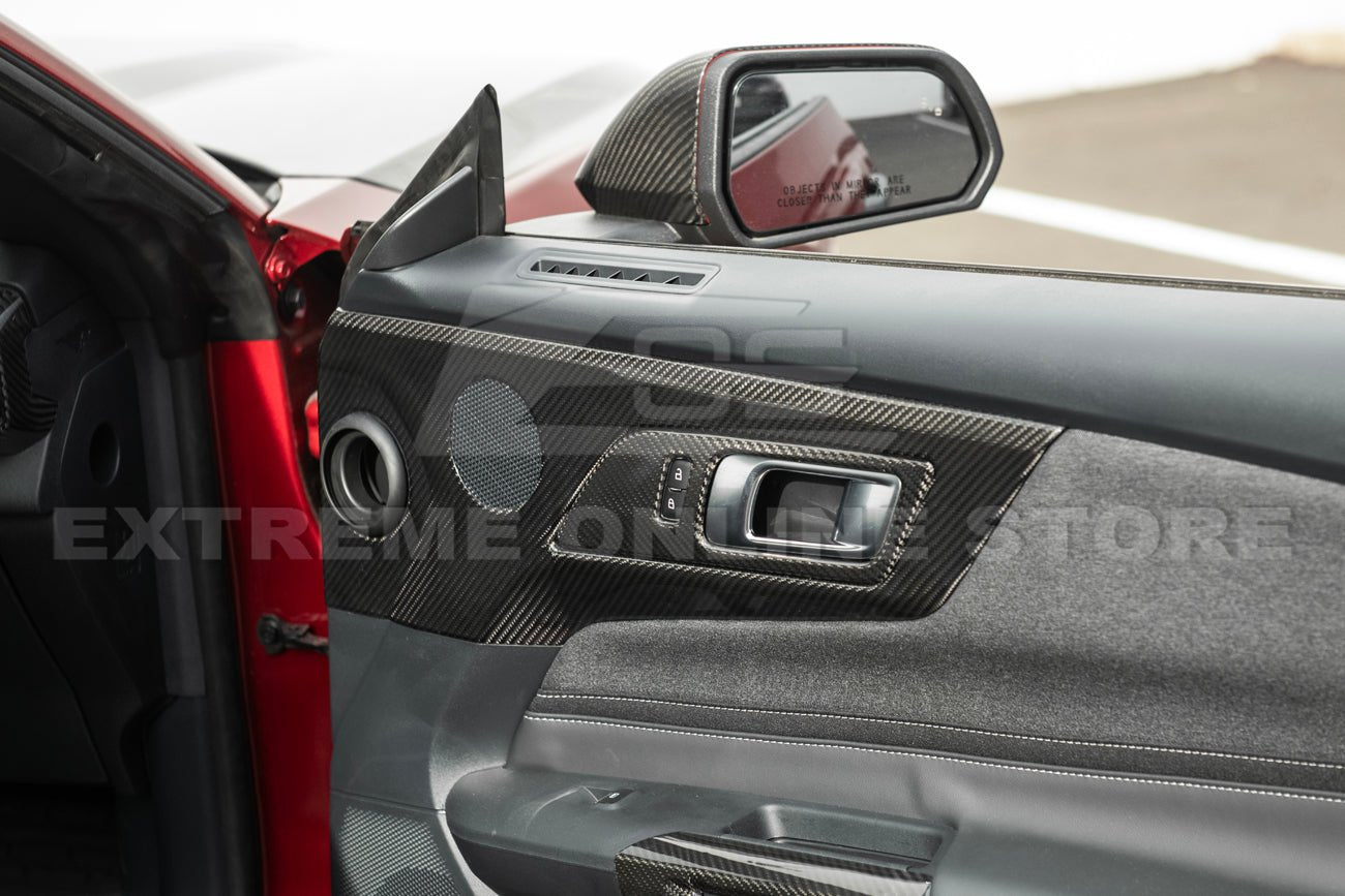 Ford Mustang S650 Factory Style Dry Carbon Fiber Door Speaker Panel Trim Cover 2024-Up