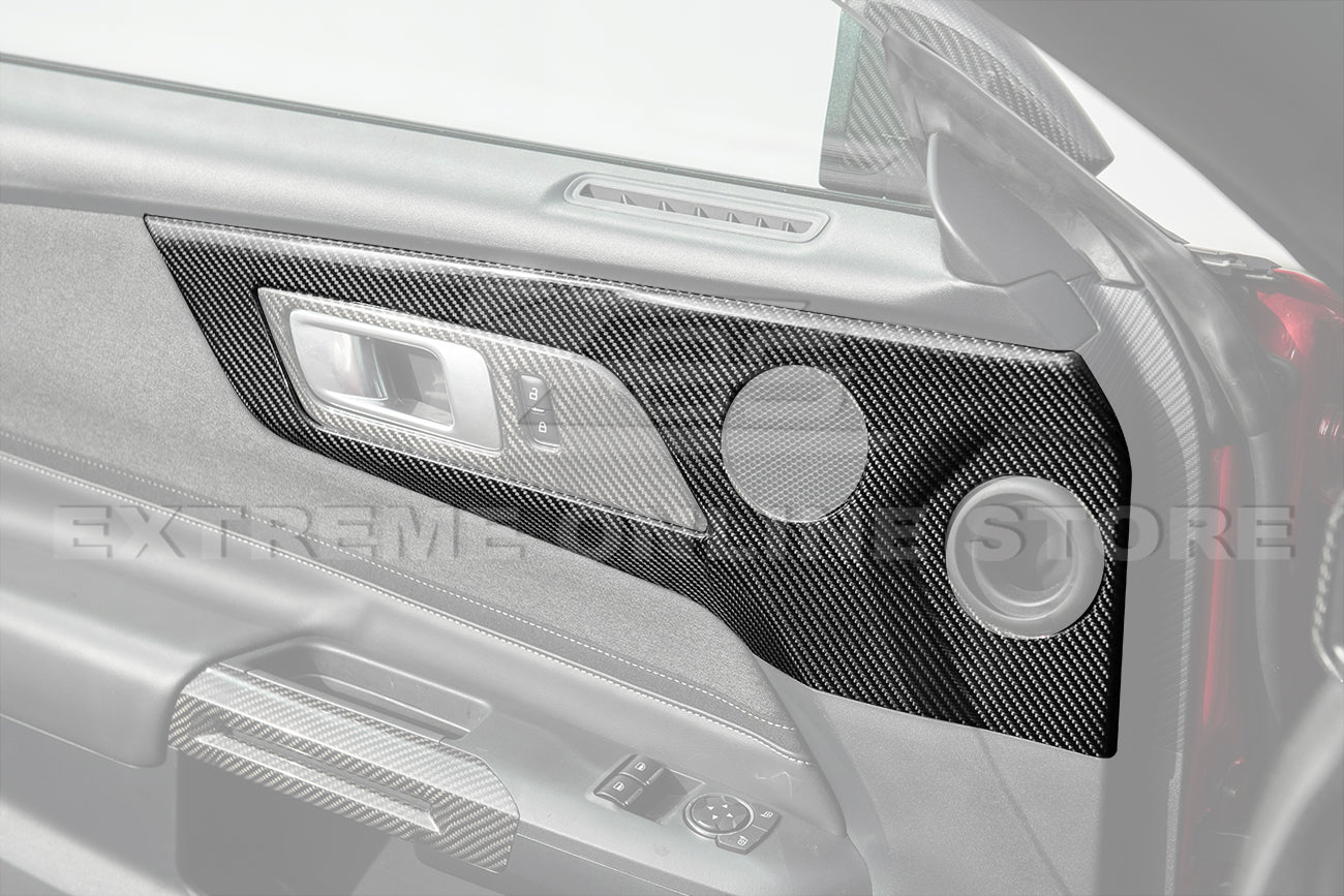 Ford Mustang S650 Factory Style Dry Carbon Fiber Door Speaker Panel Trim Cover 2024-Up