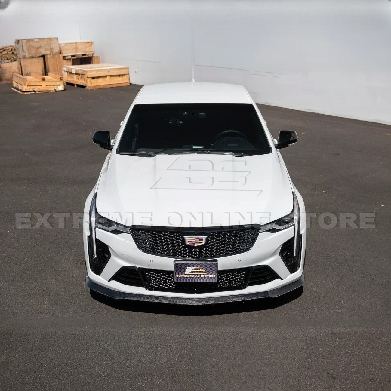 Cadillac CT4-V Blackwing Carbon Fiber Front Lip Splitter and Canards 2020-Up