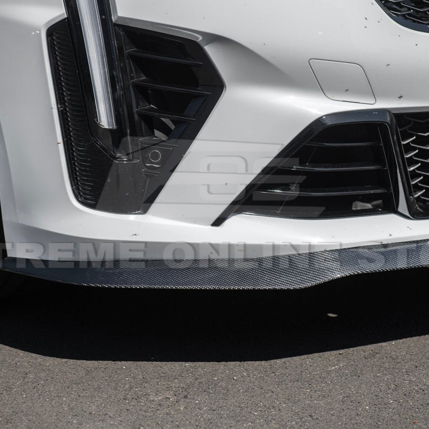 Cadillac CT4-V Blackwing Carbon Fiber Front Lip Splitter and Canards 2020-Up