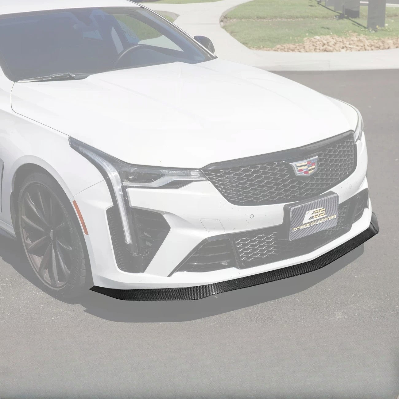 Cadillac CT4-V Blackwing Carbon Fiber Front Lip Splitter and Canards 2020-Up
