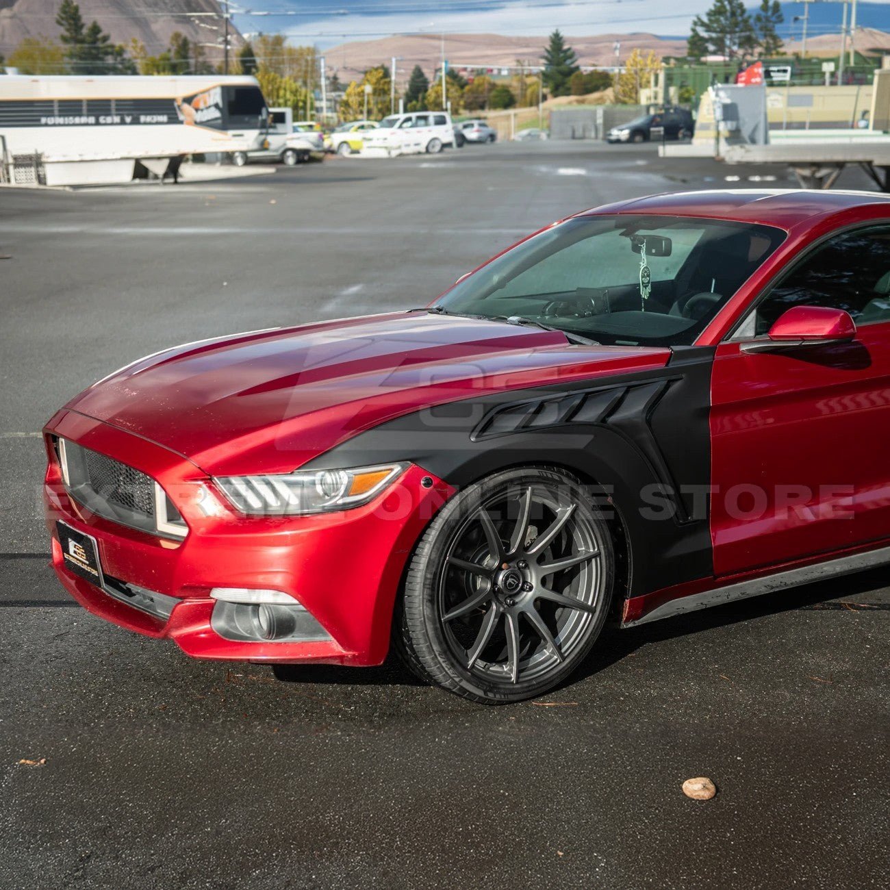 Mustang S550 GTD Style Primed Black Front Side Vented Fenders 2015-2017
