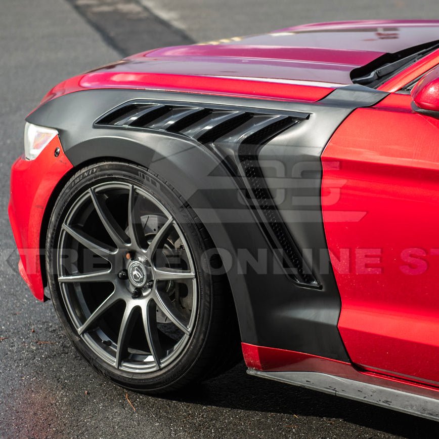 Mustang S550 GTD Style Primed Black Front Side Vented Fenders 2015-2017