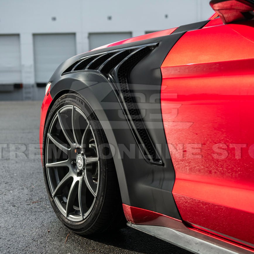 Mustang S550 GTD Style Primed Black Front Side Vented Fenders 2015-2017