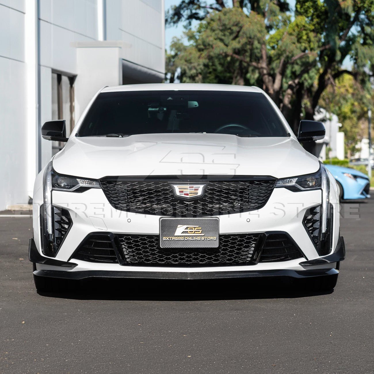 Cadillac CT4-V Blackwing Carbon Fiber Front Lip Splitter and Canards 2020-Up