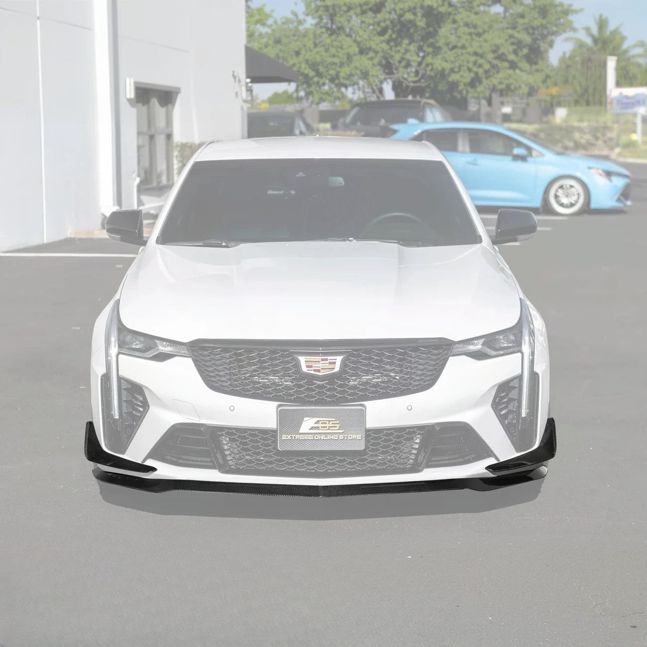 Cadillac CT4-V Blackwing Carbon Fiber Front Lip Splitter and Canards 2020-Up