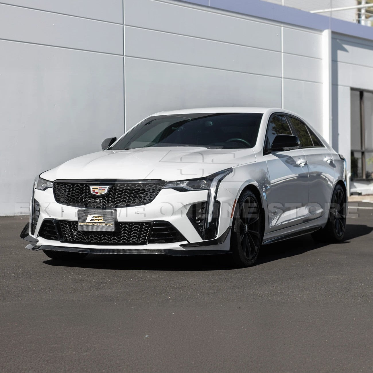 Cadillac CT4-V Blackwing Carbon Fiber Front Lip Splitter and Canards 2020-Up