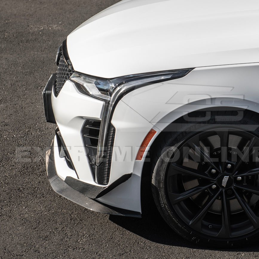 Cadillac CT4-V Blackwing Carbon Fiber Front Lip Splitter and Canards 2020-Up