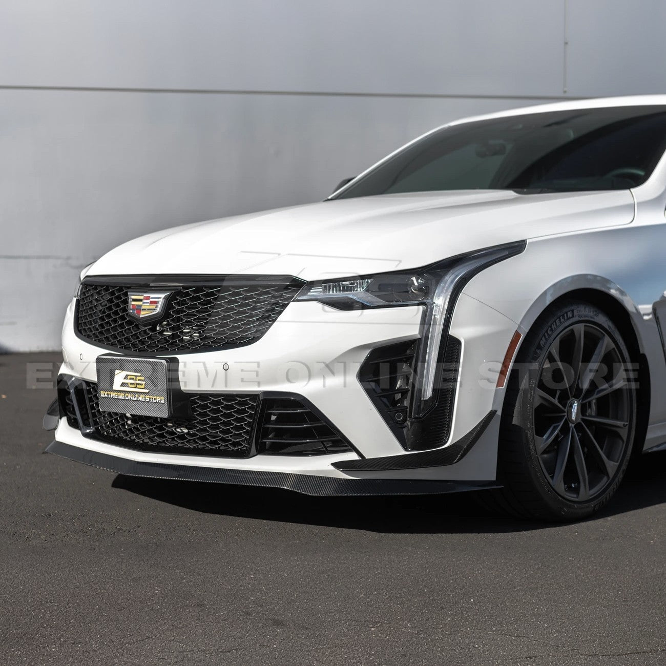 Cadillac CT4-V Blackwing Carbon Fiber Front Lip Splitter and Canards 2020-Up