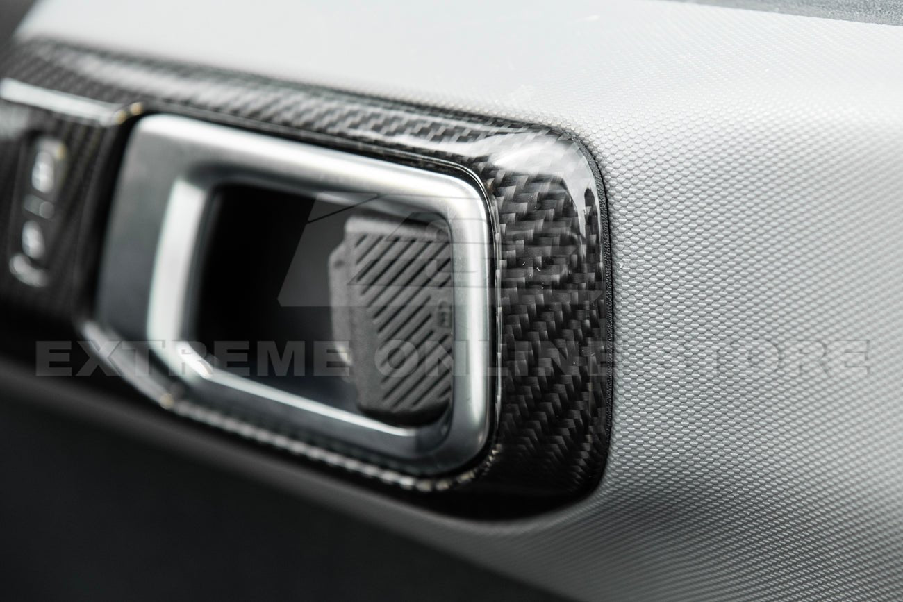 Ford Bronco Factory Style Carbon Fiber Front Door Handle Trim Cover Pair 2021-Up