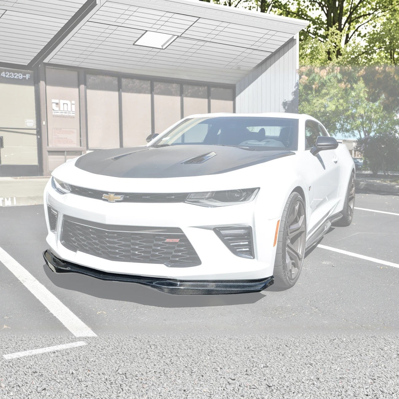 Chevrolet Camaro SS LT RS T6 Style Gloss Black Carbon Fiber Front Lip Splitter 2016-2024