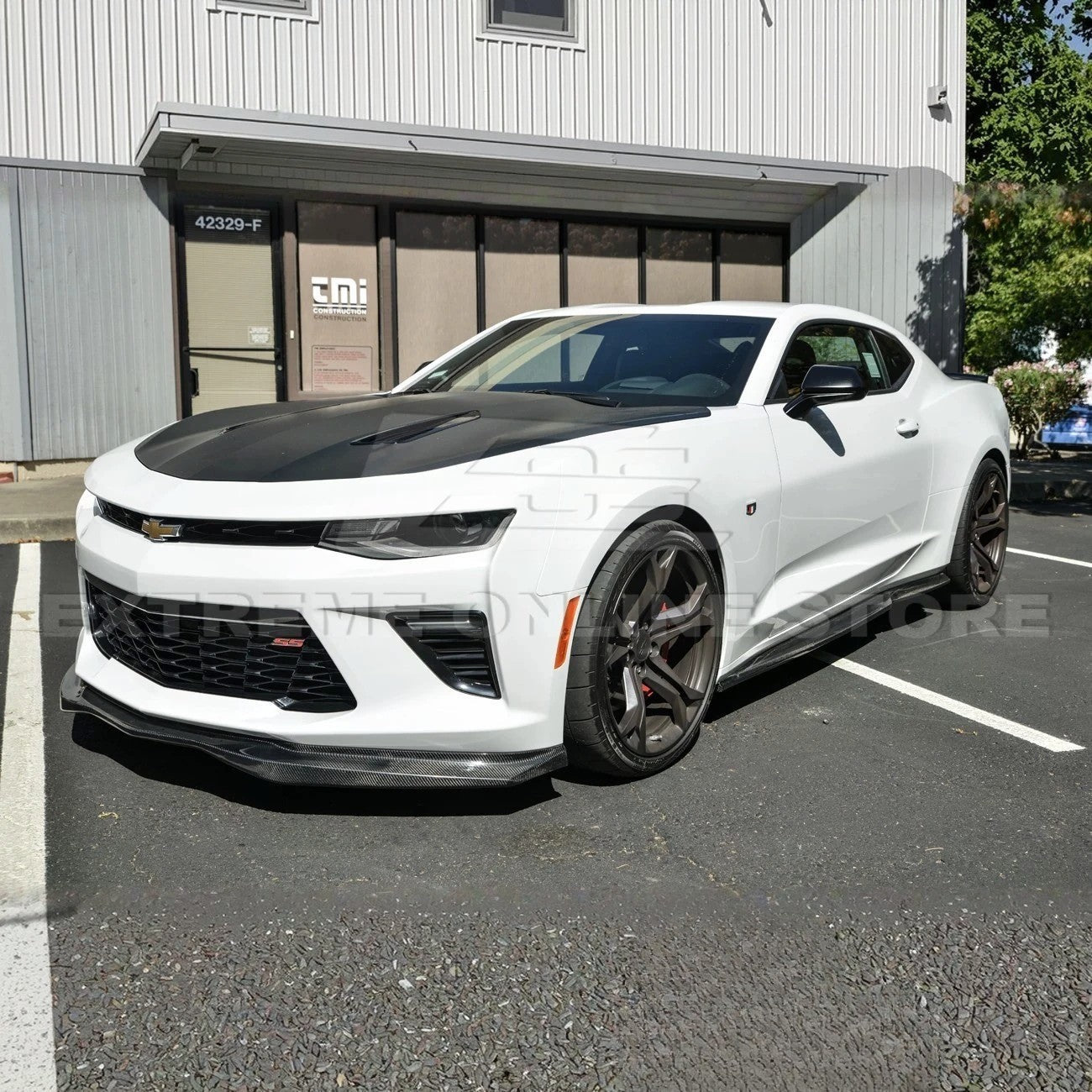 Chevrolet Camaro SS LT RS T6 Style Gloss Black Carbon Fiber Front Lip Splitter 2016-2024