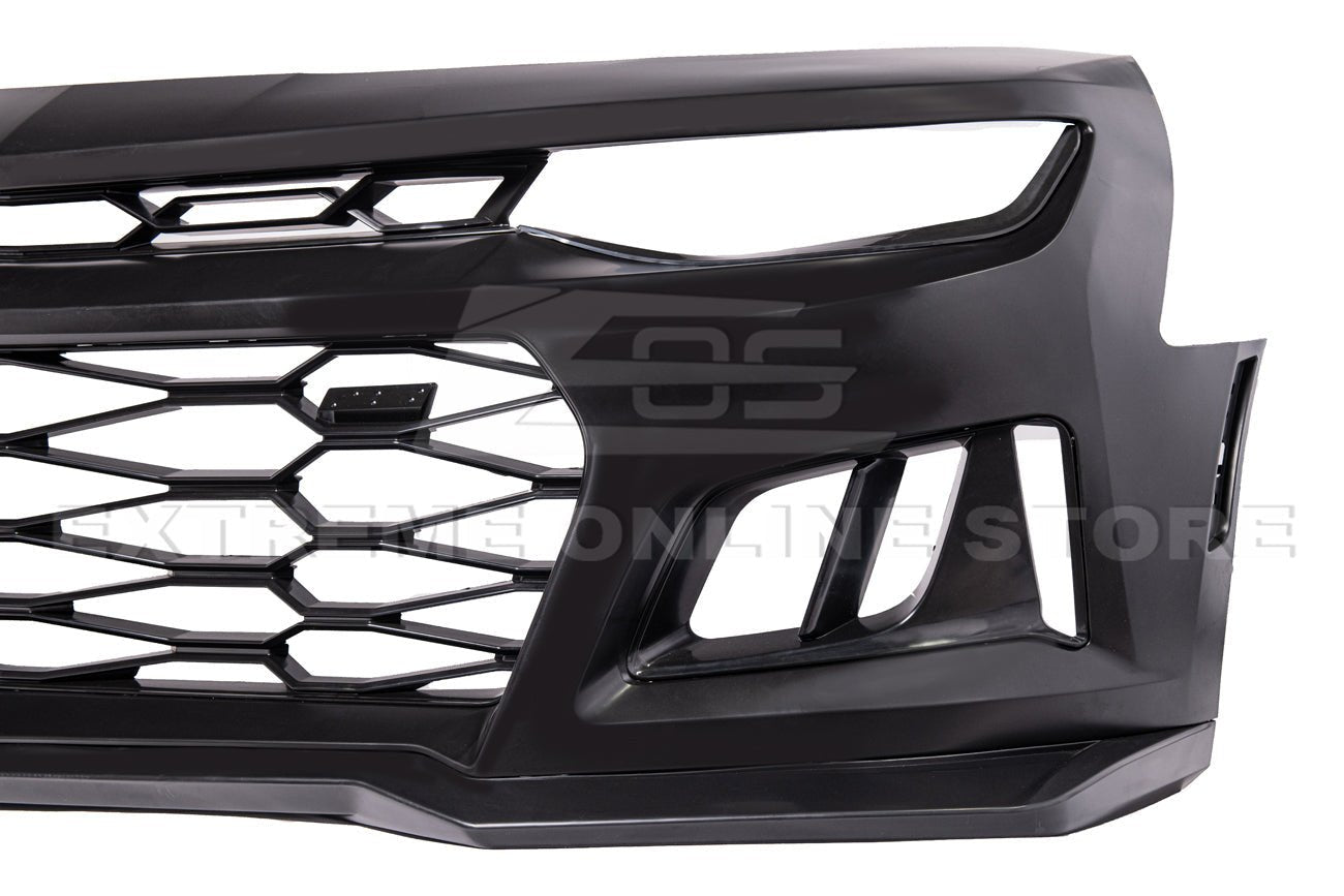 Chevrolet Camaro 6th Gen ZL1 Style Primed Black Front Bumper Kit 2016-2018