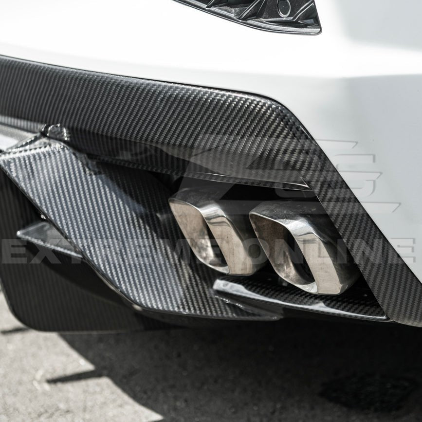 Chevrolet Corvette C8 Dry Carbon Fiber Quad Exit Rear Bumper Diffuser 2020-Up