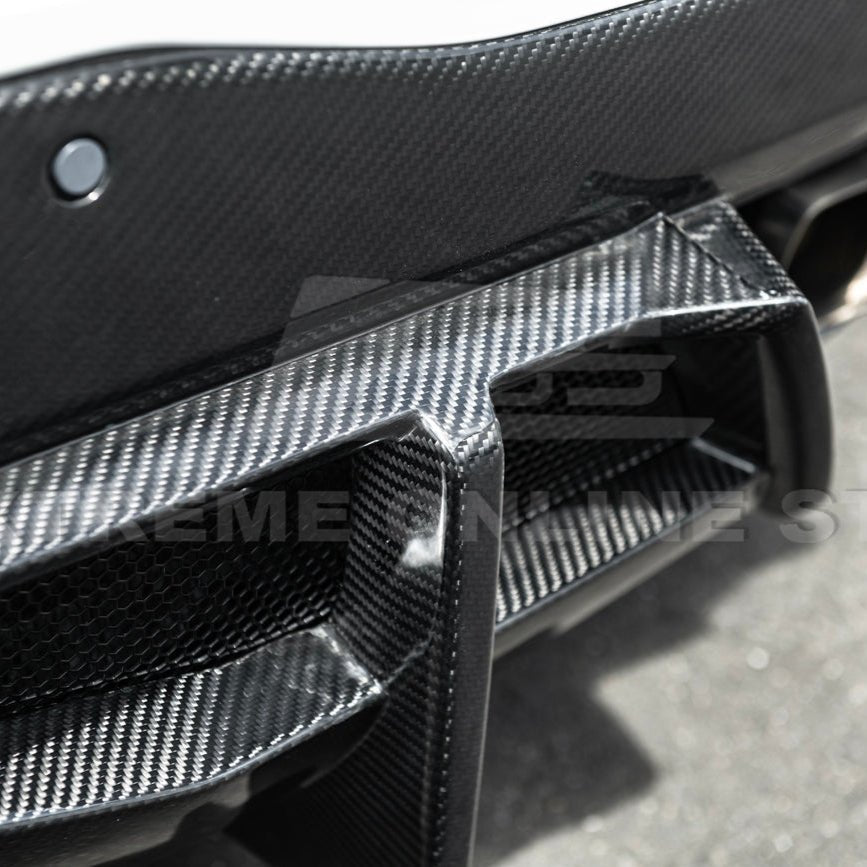Chevrolet Corvette C8 Dry Carbon Fiber Quad Exit Rear Bumper Diffuser 2020-Up