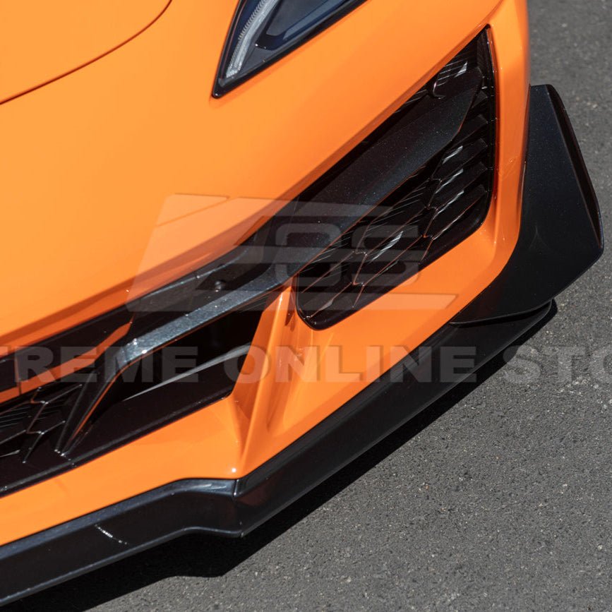 Chevrolet Corvette C8 Z06 Z07 Style Carbon Fiber Front Splitter and Canards Kit 2023-Up