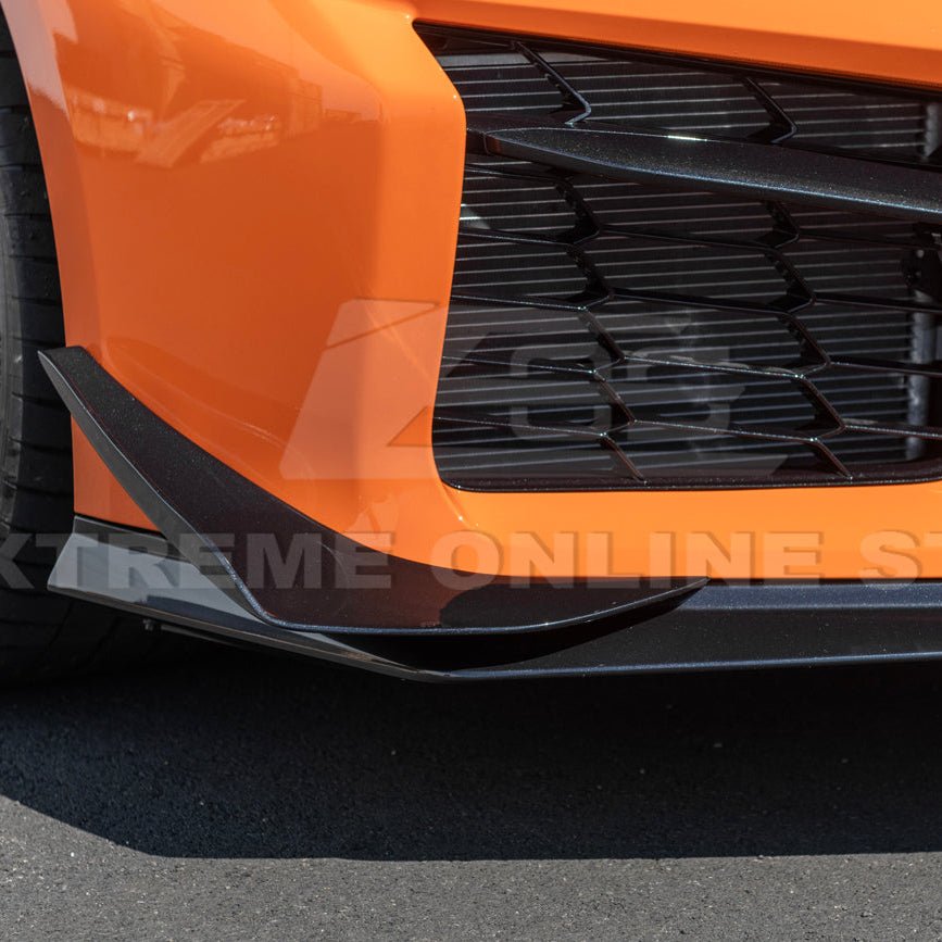 Chevrolet Corvette C8 Z06 Z07 Style Carbon Fiber Front Splitter and Canards Kit 2023-Up