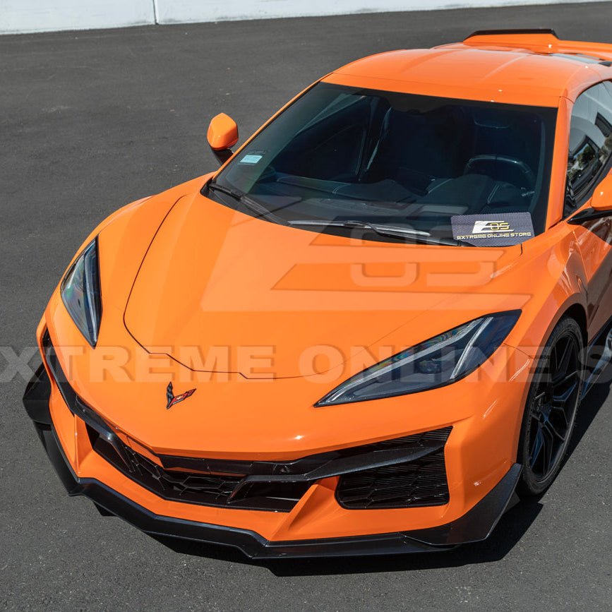 Chevrolet Corvette C8 Z06 Z07 Style Carbon Fiber Front Splitter and Canards Kit 2023-Up