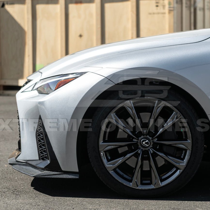 Lexus IS Series XE40 Novel Style Carbon Fiber Front Lip Splitter Side Skirts Kit 2021-Up