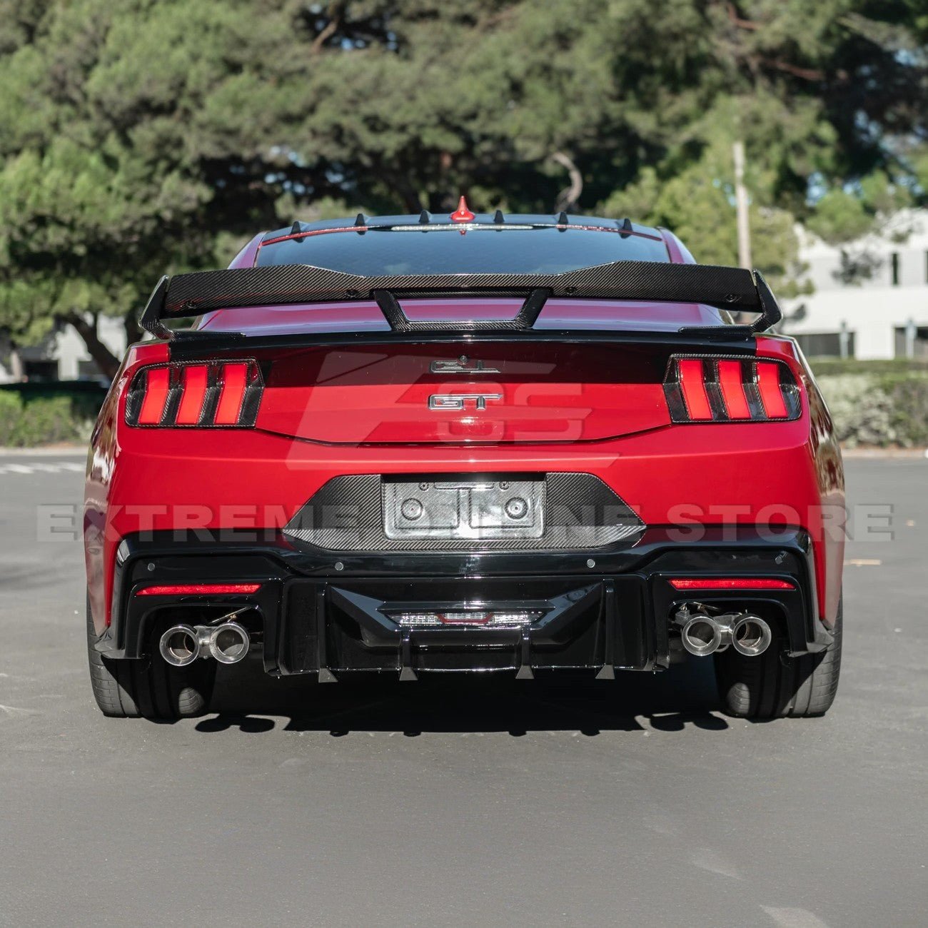 Ford Mustang S650 Dark Horse Style Rear Wickerbill Wing Spoiler Gloss Black Matte Black 2024-Up
