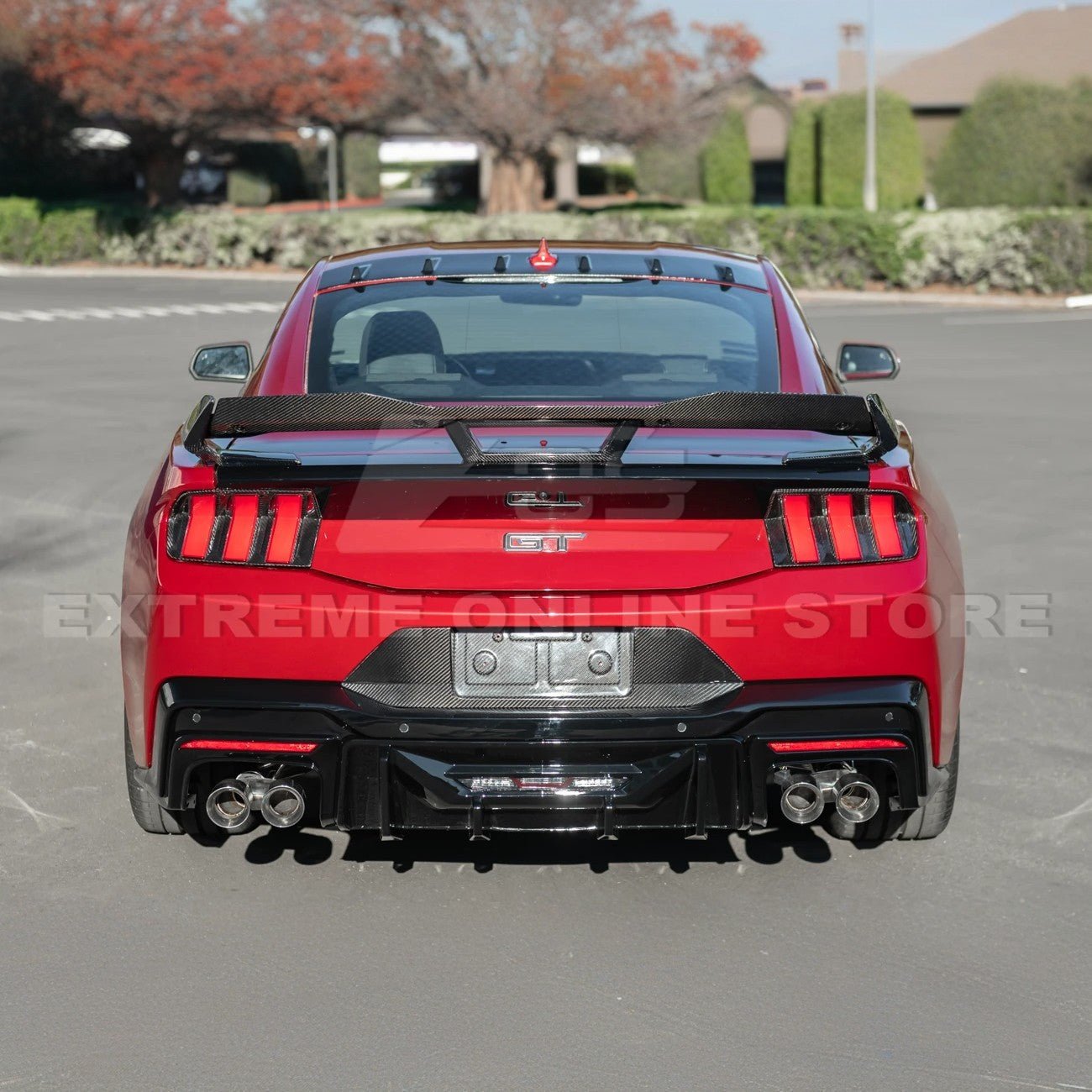 Ford Mustang S650 Dark Horse Style Rear Wickerbill Wing Spoiler Gloss Black Matte Black 2024-Up