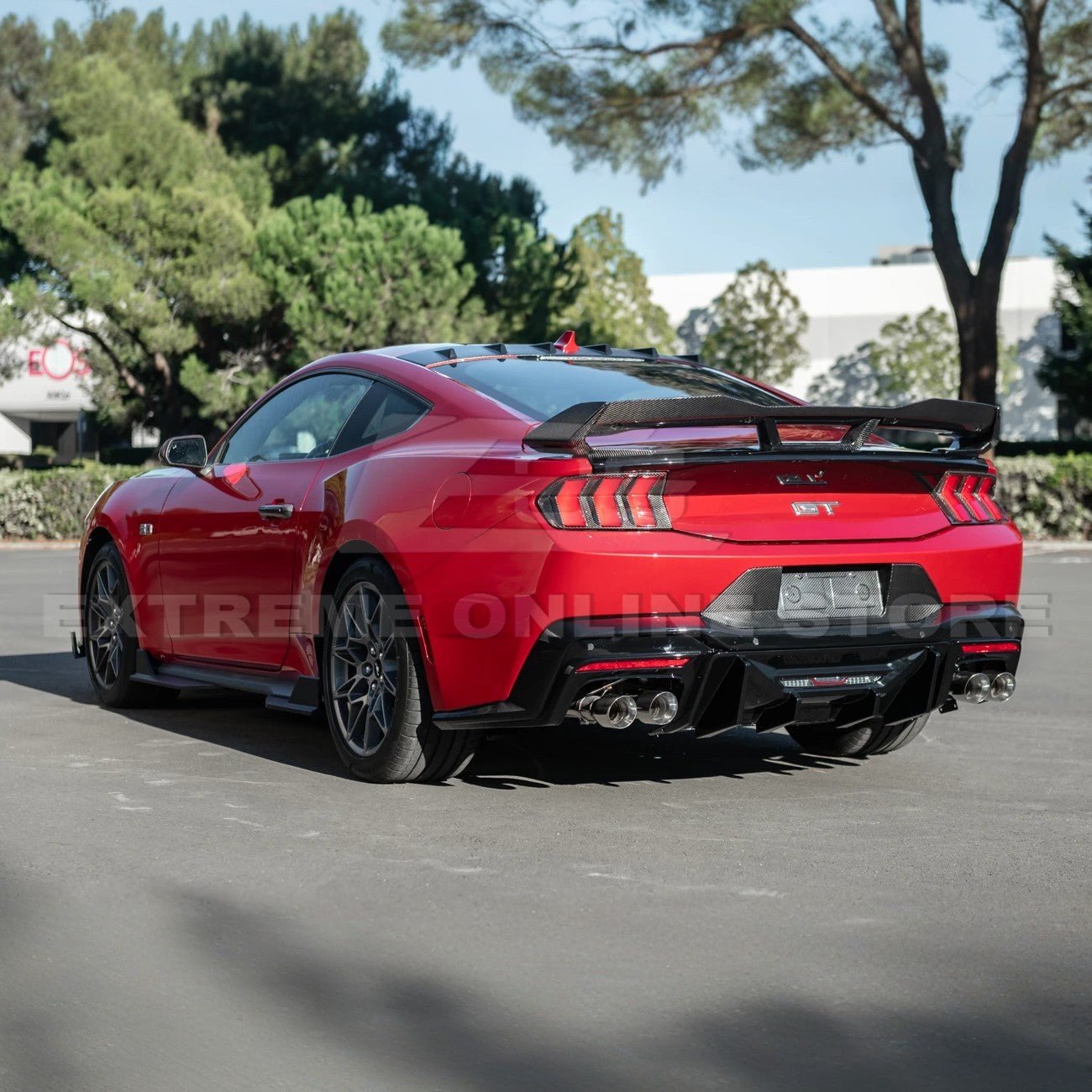Ford Mustang S650 Dark Horse Style Rear Wickerbill Wing Spoiler Gloss Black Matte Black 2024-Up