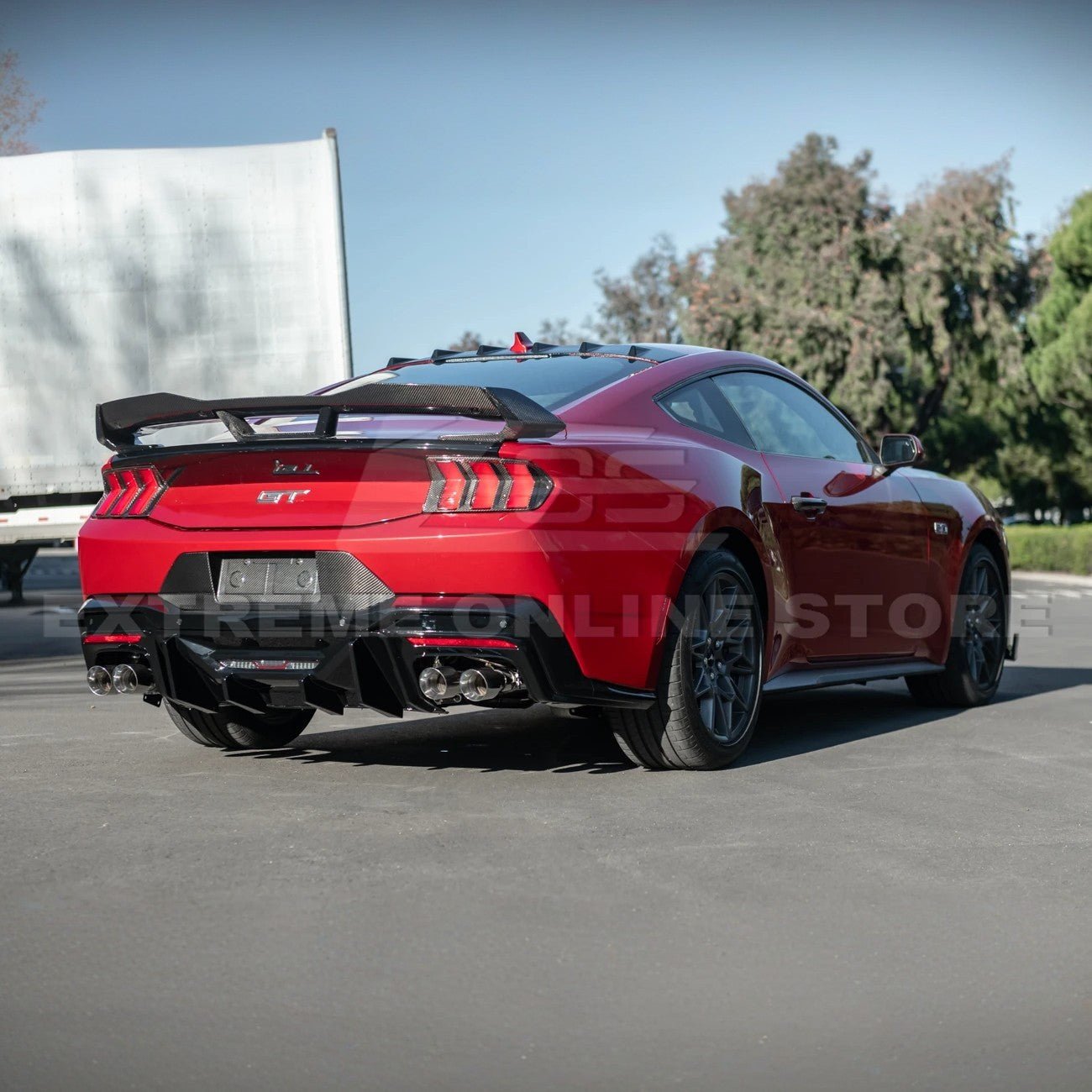 Ford Mustang S650 Dark Horse Style Rear Wickerbill Wing Spoiler Gloss Black Matte Black 2024-Up