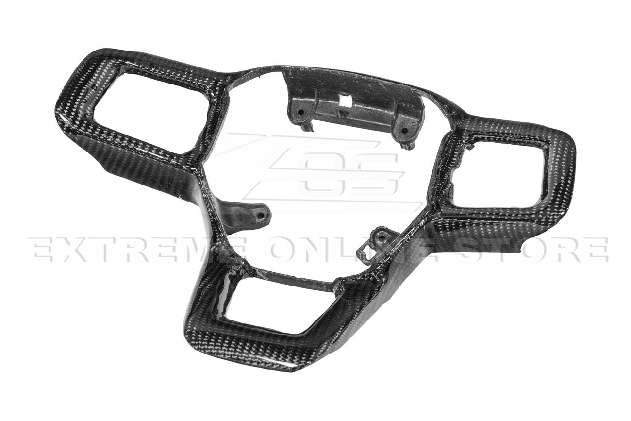 Ford Mustang S650 Carbon Fiber Steering Wheel Button Cover 2024-Up