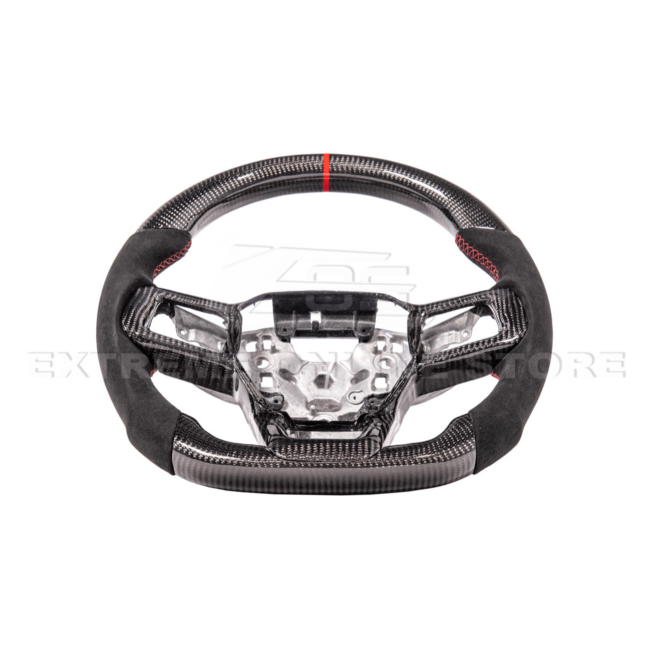Ford Mustang S650 Carbon Fiber Alcantara Steering Wheel Red Stripe 2024-Up